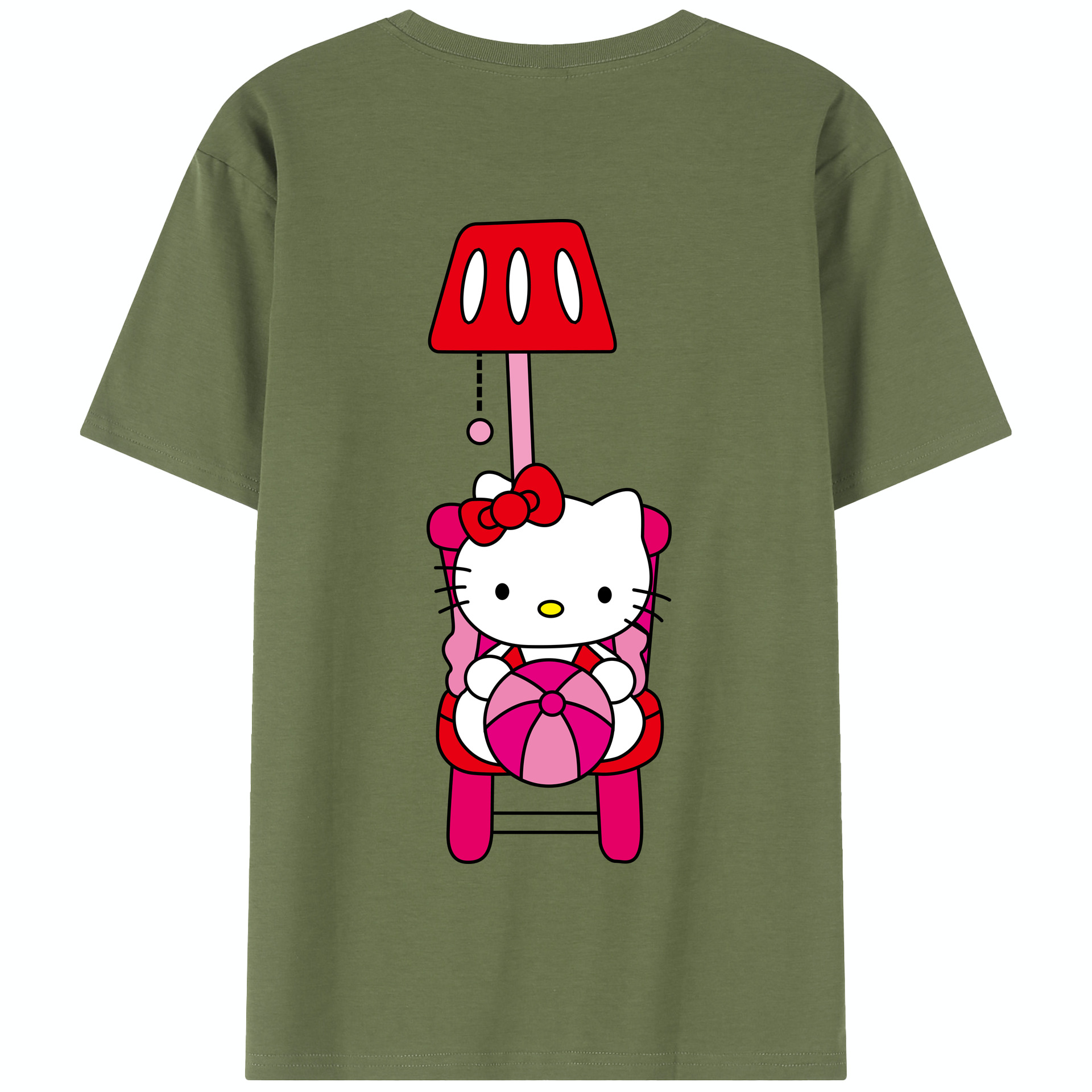 （画像用） Hello Kitty ハローキティ 綿100％半袖Tシャツ（背面プリント）